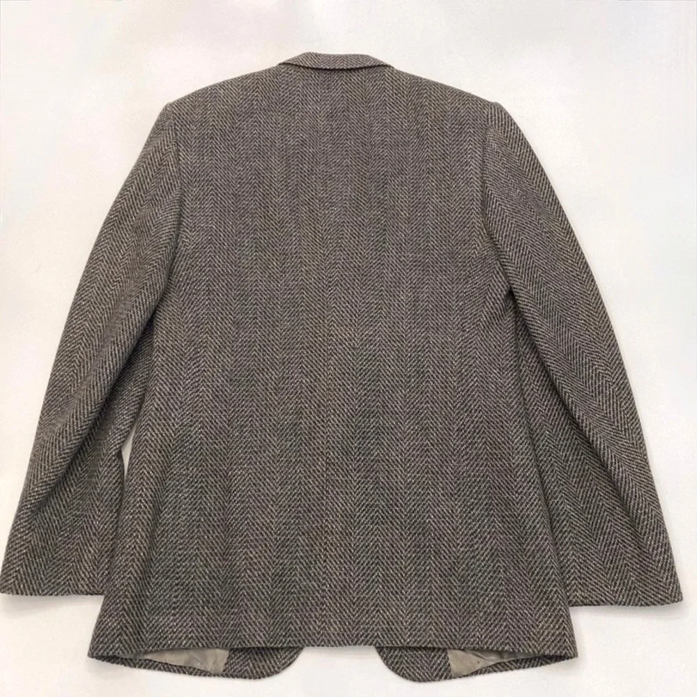Pierre‎ Cardin 40L Gray 100% Wool Tweed Blazer Sport Coat Jacket
